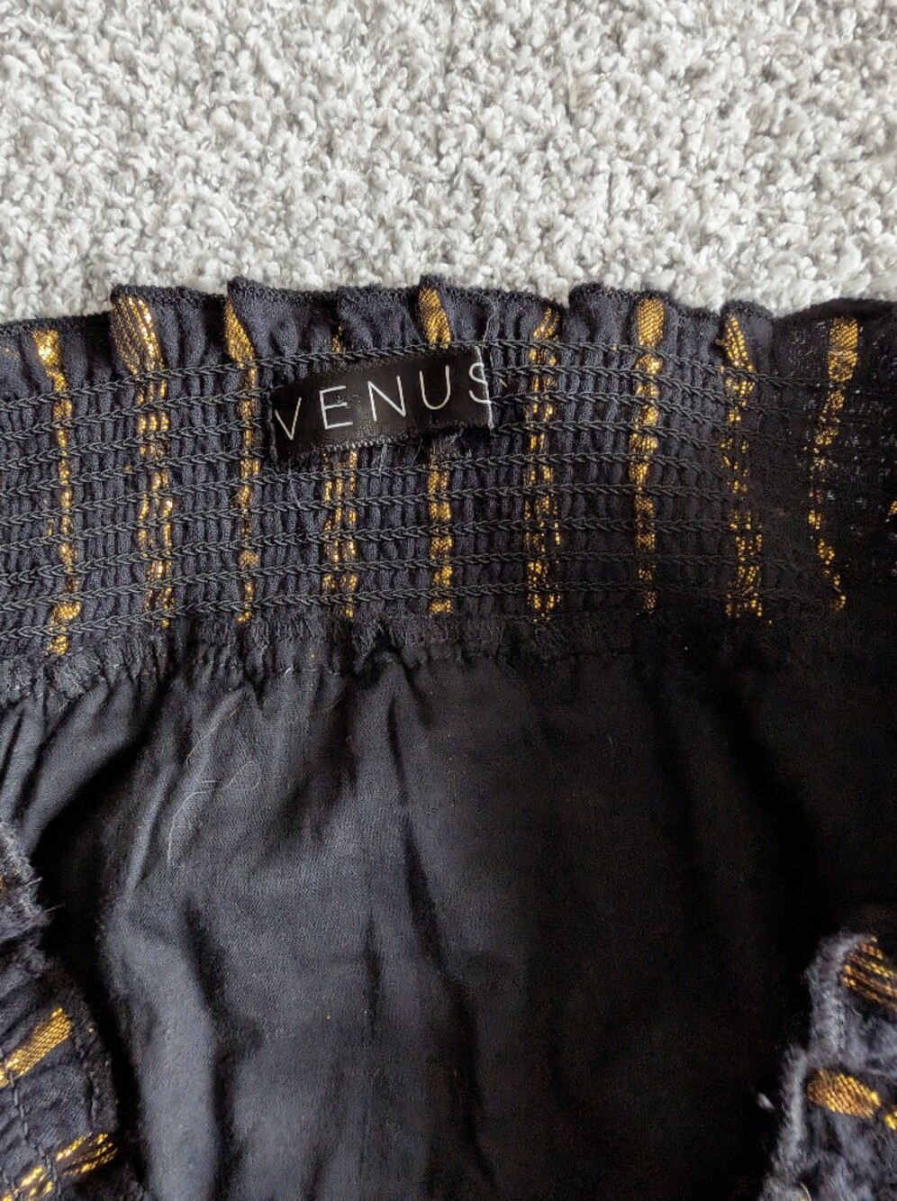 🌼B2G1🌼 VENUS Black Strapless Dress with Gold and Floral Accents - Picture 6 of 9